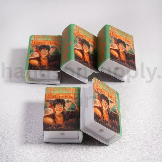 3D Adhesive Mould Mini Cute Harry Potter and the Goblet of Fire Series Books Silicone Focal Beads