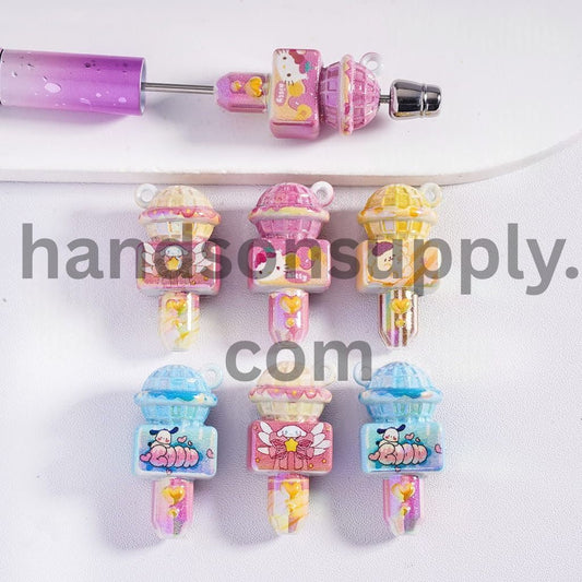 UV Coated Adorable Character Microphone Acrylic Beads 16*33 mm Random Mix