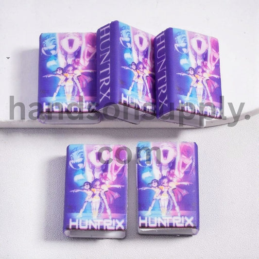 3D Mini Book Beautiful Smiling Huntrx Girls Group Silicone Focal Beads