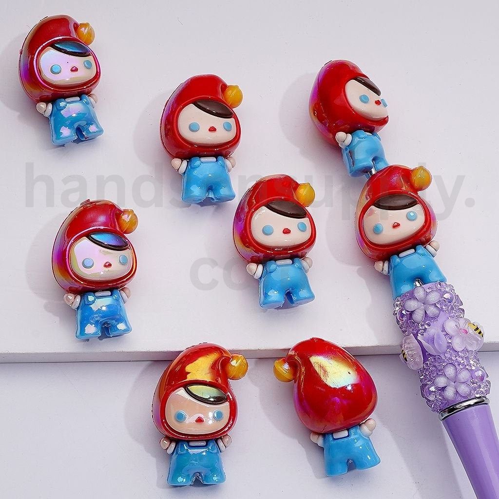 UV Coating Soft PVC Beads Bea Monster Doll Cute, 22*32MM