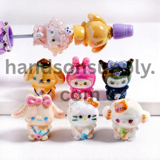 UV Coating Various Characters Style with Feeding Bottle Acrylic Beads Random Mix