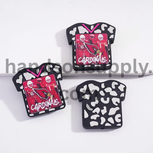 Arizona Football Jersey-Style Sports & Cow Print Silicone Focal Bead