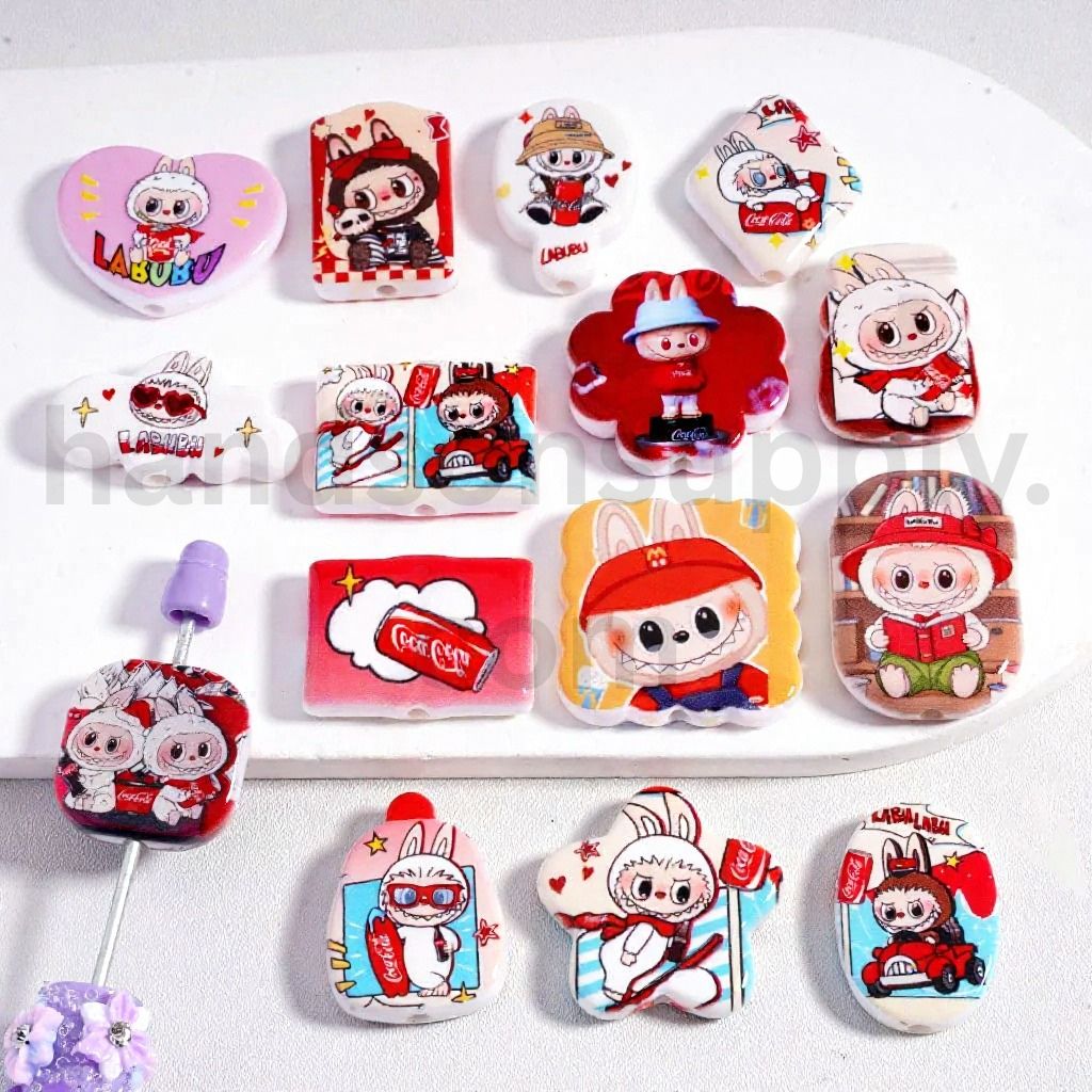 Cute Character Design Labub & Coca-Cola Series Acrylic Beads