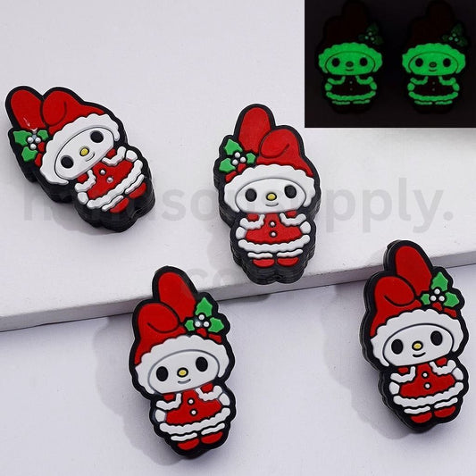 My Melod in Christmas Costume Luminous Cute Silicone Focal Beads