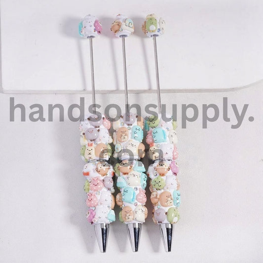Adorable Japanese Style Beadable Clay Pens with AB Rhinestones