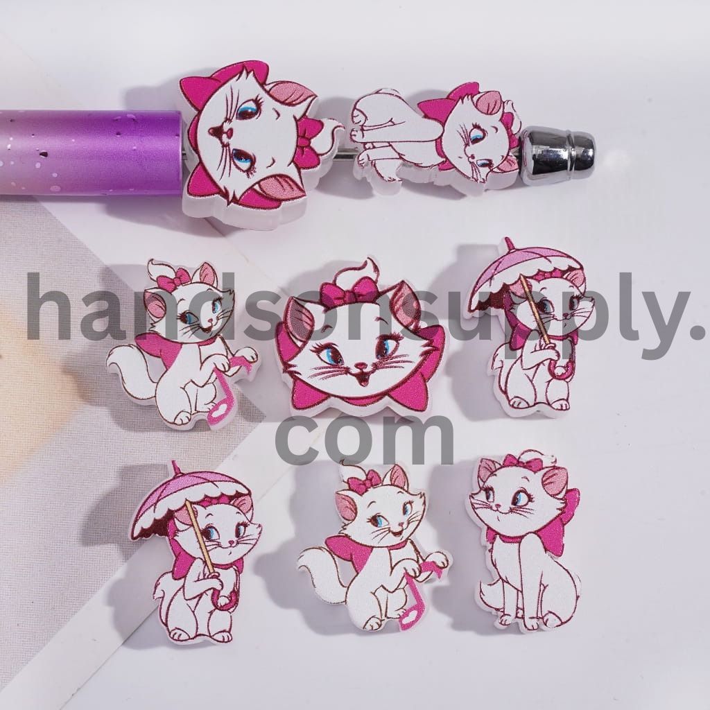 Cute Cat Character in Various Styles Acrylic Beads Random Mix