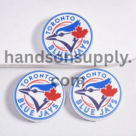 Toronto Blue Jays Baseball Sport Themed Flat Round Silicone Beads
