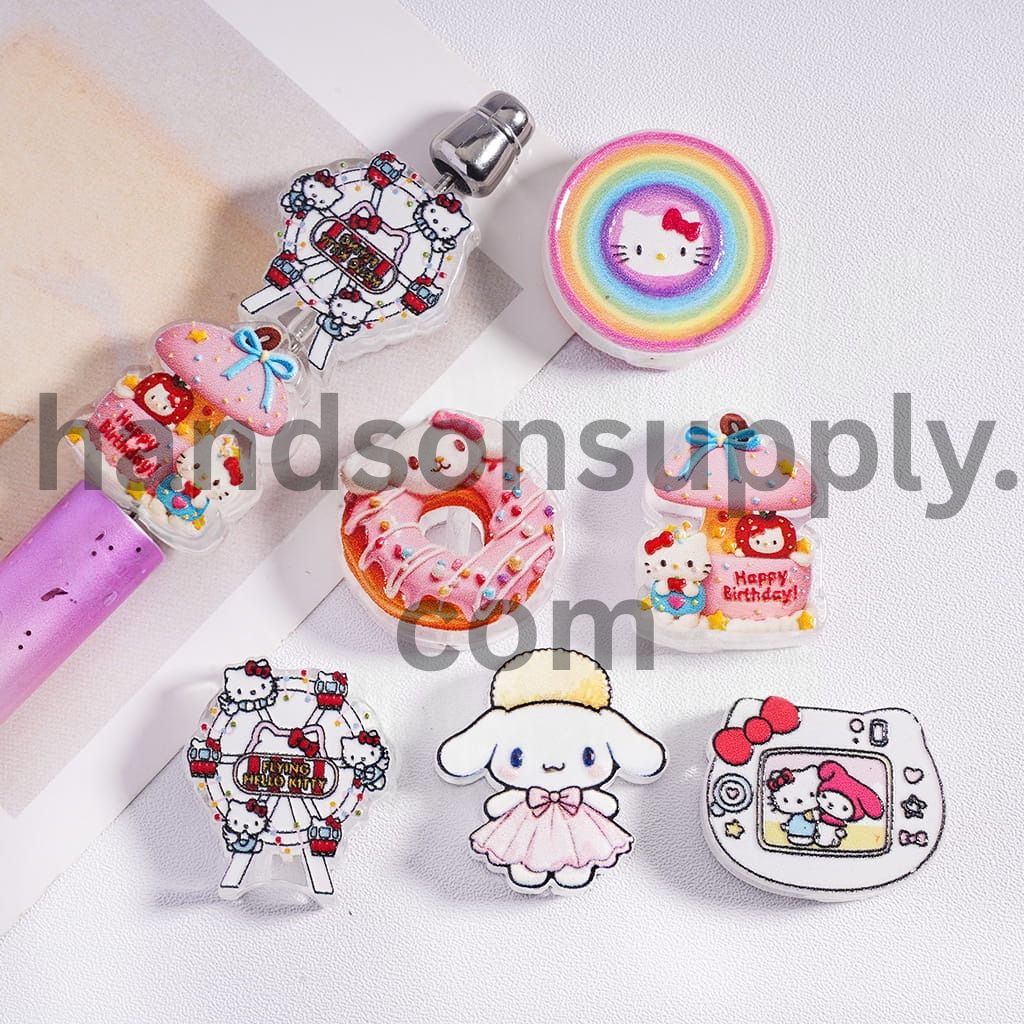 Dessert & Amusement Park Cute Character in Various Design Acrylic Beads Random Mix