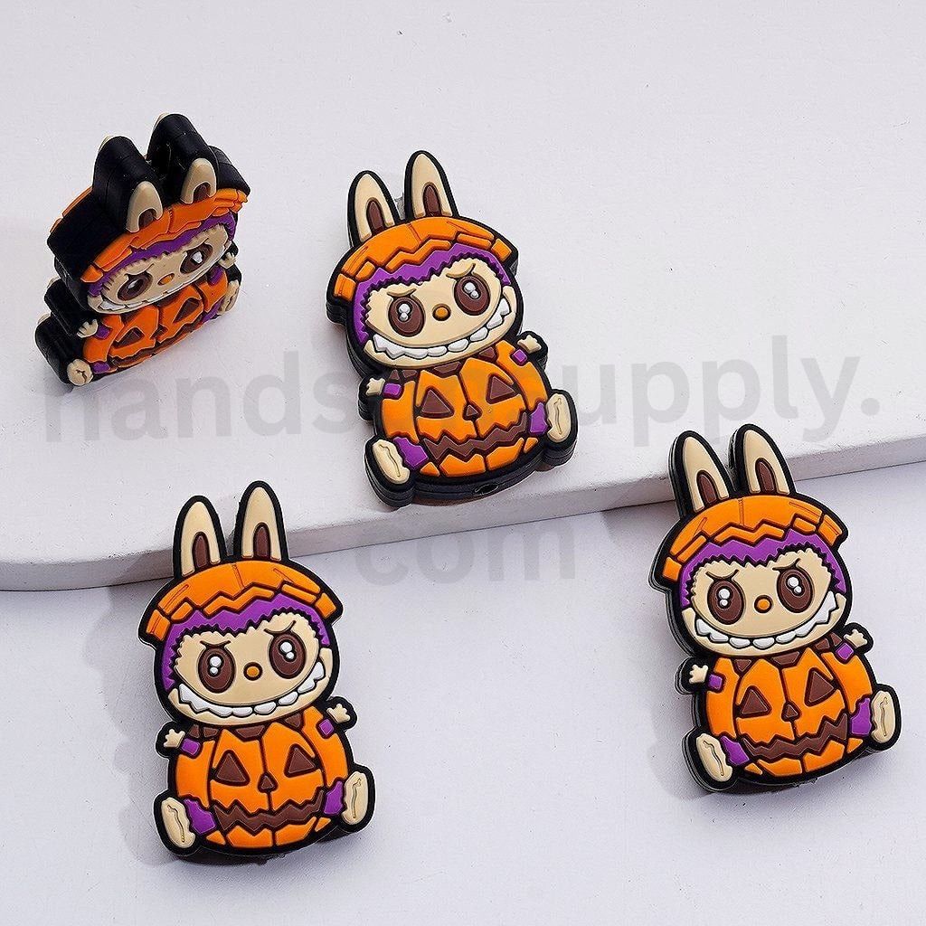 Halloween Pumpkin Costumes Cute Labub Silicone Focal Beads