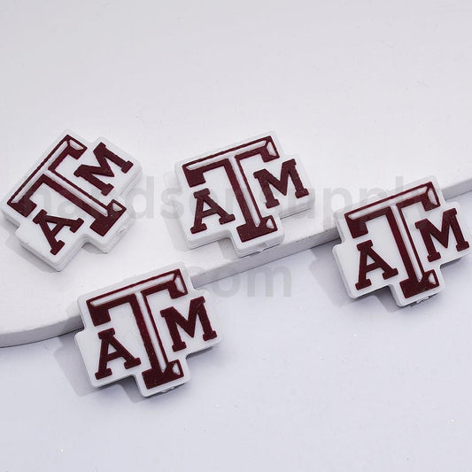 Texas A& Aggies USA American Football Team NCA College University Silicone Focal Beads