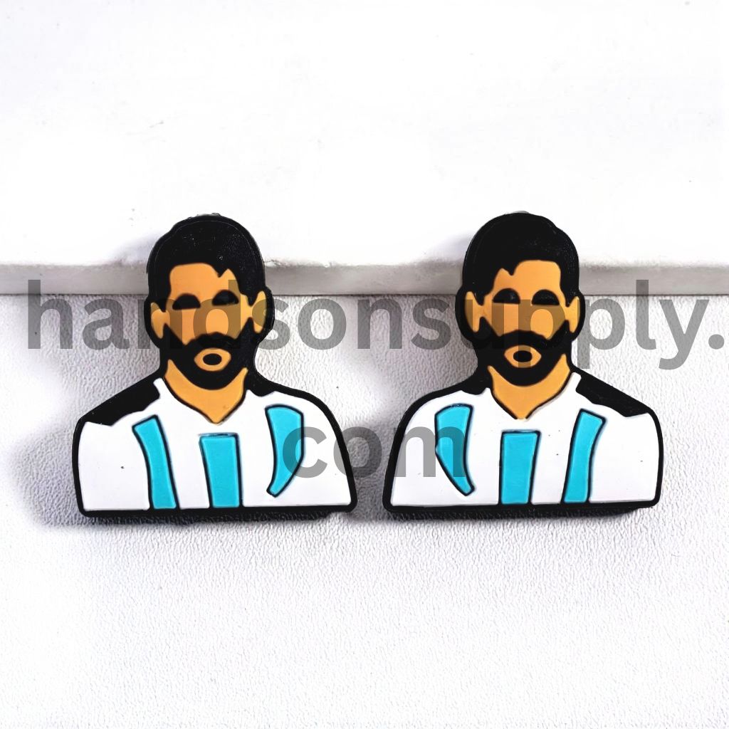 Football Hero Argentine Soccer Theme Silicone Focal Beads