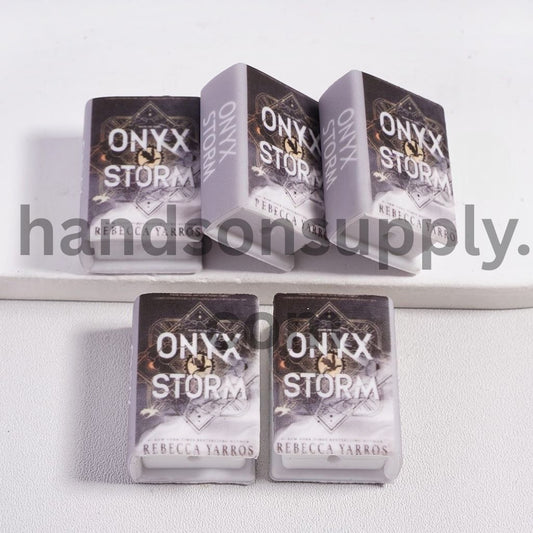 3D Mini Fantasy Love Book and Romance Series Charm with Gray & White Ombre Color Silicone Focal Beads