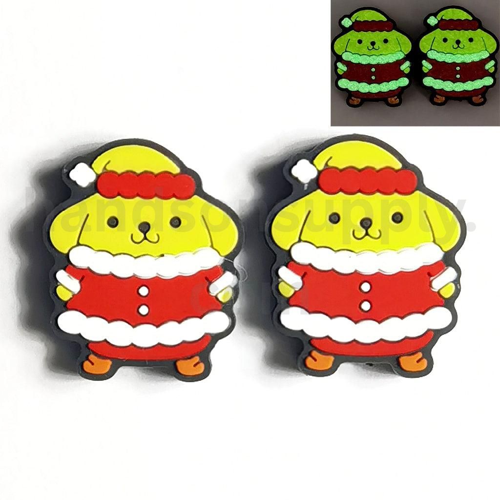 Cute Po Po Puri Sanri in Luminous Christmas Costume Silicone Focal Beads