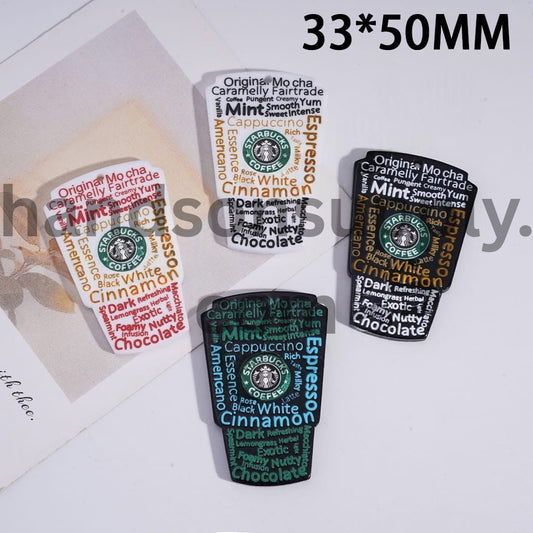 Coffee Cup Series in Solid Colors Acrylic Charm Pendant 33*50MM, Random Mix