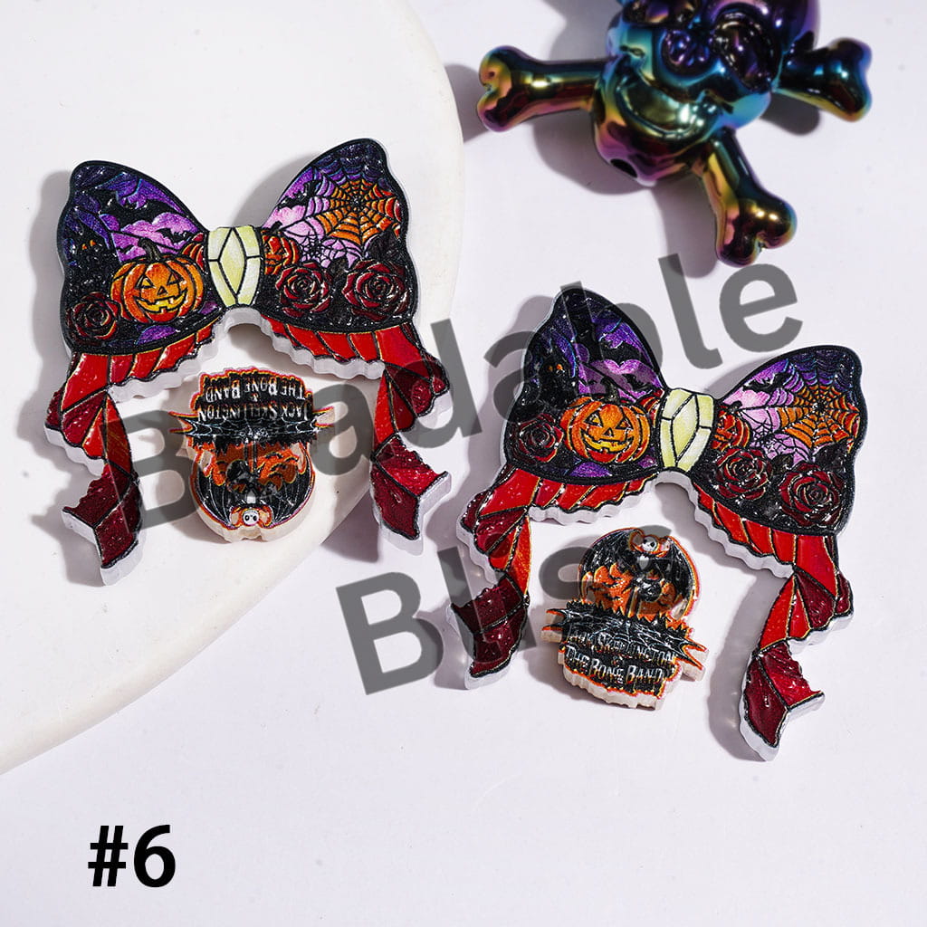 Halloween Theme Horror Series Acrylic Beads Bow and Ornament (Please Read Description)
