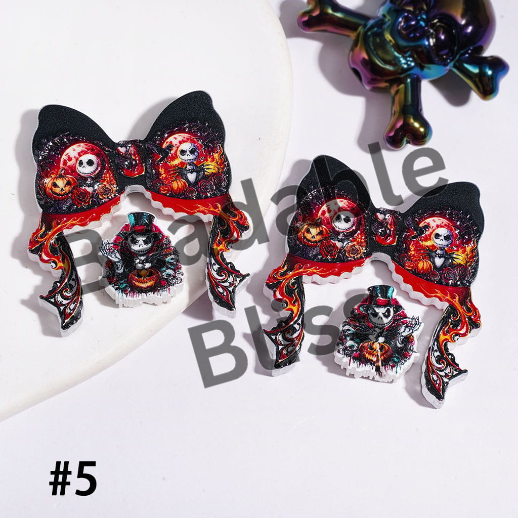 Halloween Theme Horror Series Acrylic Beads Bow and Ornament (Please Read Description)