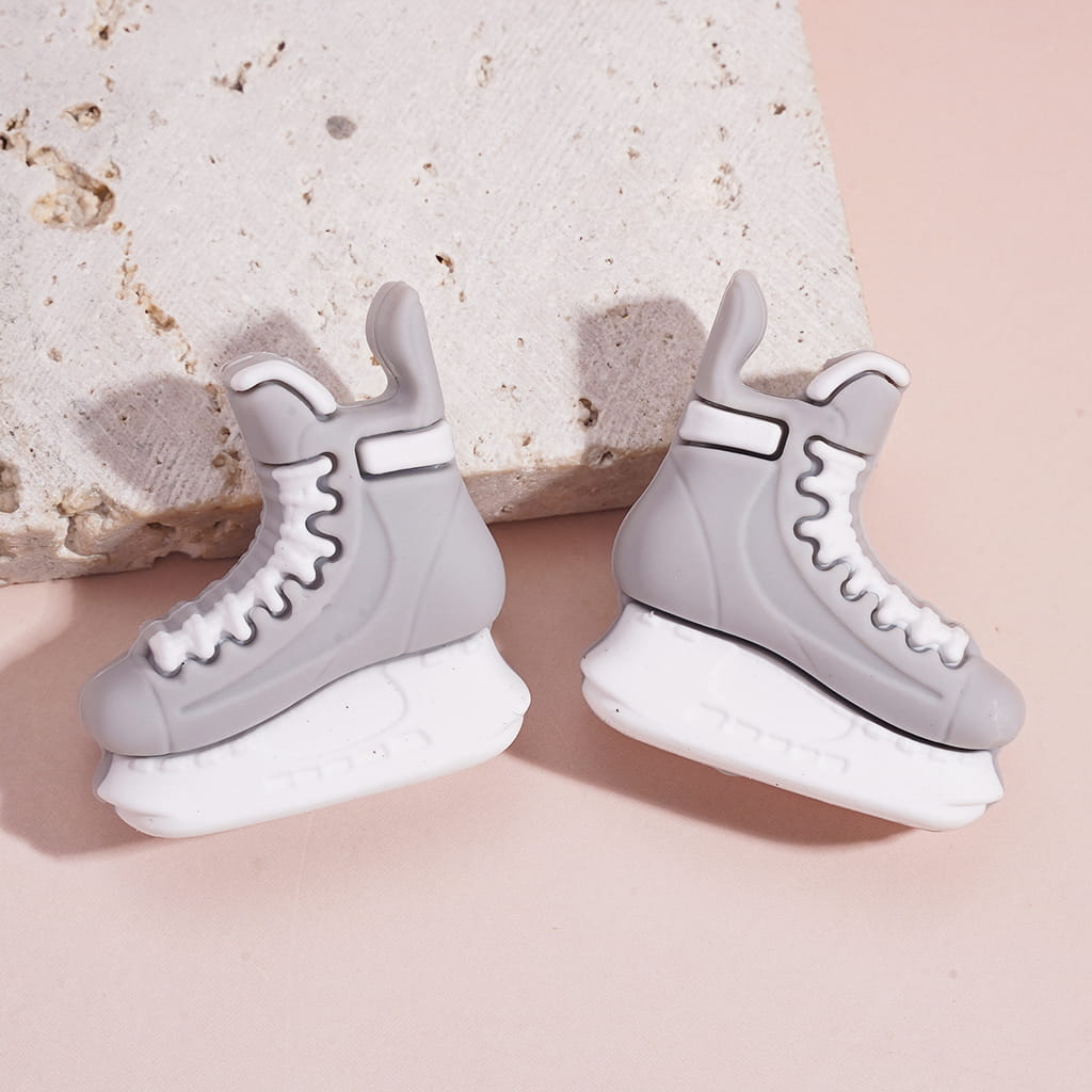 3D featuring Sports Hockey Skate Design Shoe-Shaped Silicone Focal Beads