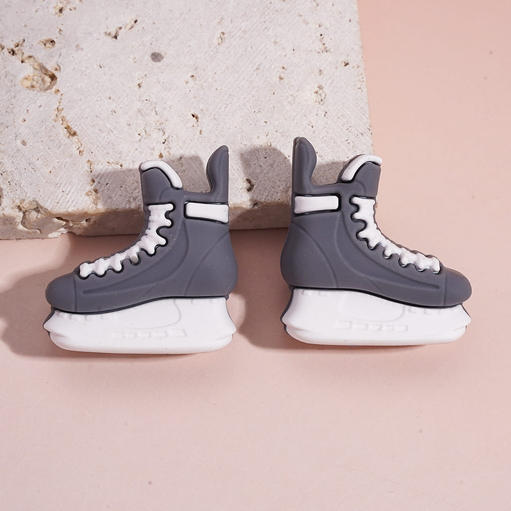 3D featuring Sports Hockey Skate Design Shoe-Shaped Silicone Focal Beads