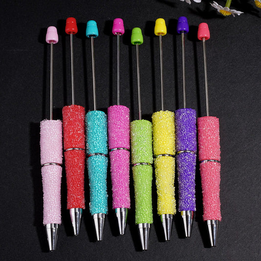 Cone-Shaped Sugar Beadable Pens with Clear Rhinestone Covering the Entire Pen, Multi-Color