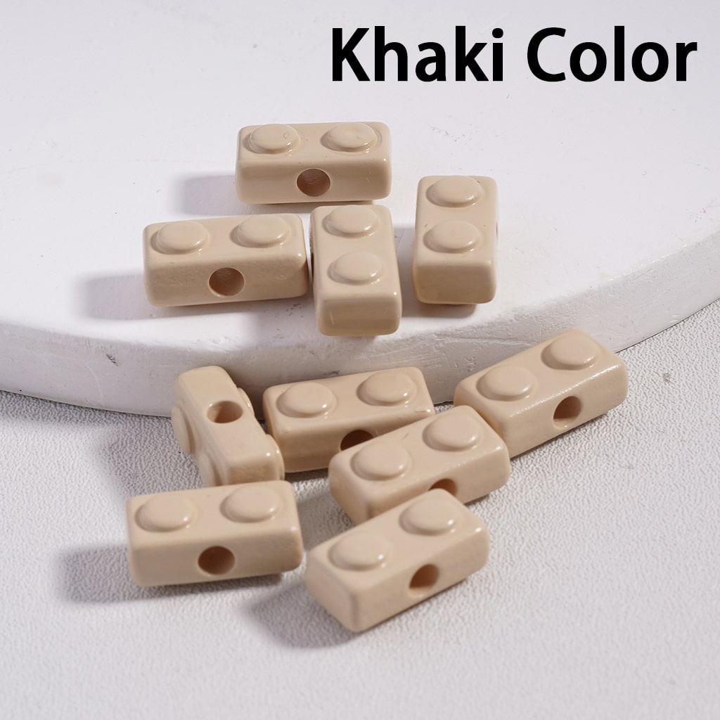 Mini Building Block Toy Acrylic Beads in Solid Color, 6*13MM (Single Color is available for 500pcs(Whole Bag)Only) Ramdom Mix