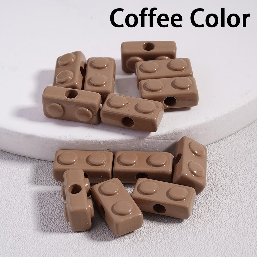 Mini Building Block Toy Acrylic Beads in Solid Color, 6*13MM (Single Color is available for 500pcs(Whole Bag)Only) Ramdom Mix
