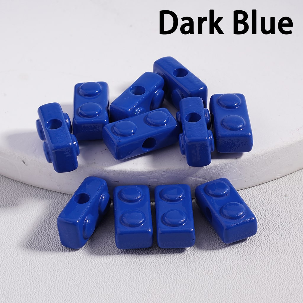 Mini Building Block Toy Acrylic Beads in Solid Color, 6*13MM (Single Color is available for 500pcs(Whole Bag)Only) Ramdom Mix