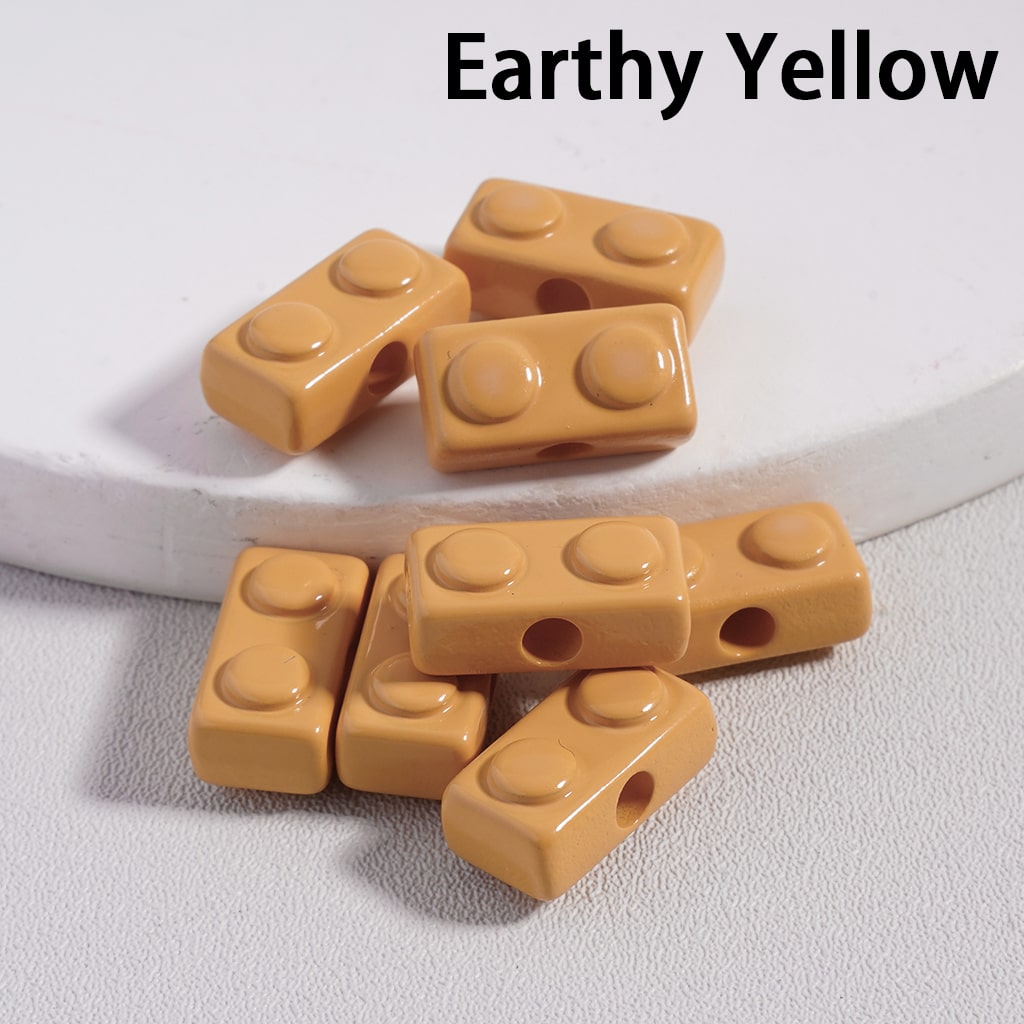 Mini Building Block Toy Acrylic Beads in Solid Color, 6*13MM (Single Color is available for 500pcs(Whole Bag)Only) Ramdom Mix