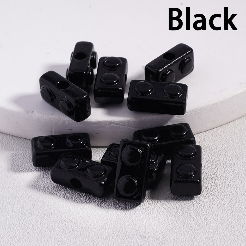 Mini Building Block Toy Acrylic Beads in Solid Color, 6*13MM (Single Color is available for 500pcs(Whole Bag)Only) Ramdom Mix