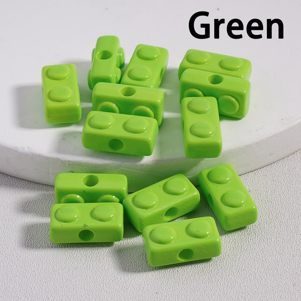 Mini Building Block Toy Acrylic Beads in Solid Color, 6*13MM (Single Color is available for 500pcs(Whole Bag)Only) Ramdom Mix