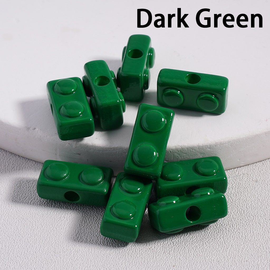 Mini Building Block Toy Acrylic Beads in Solid Color, 6*13MM (Single Color is available for 500pcs(Whole Bag)Only) Ramdom Mix
