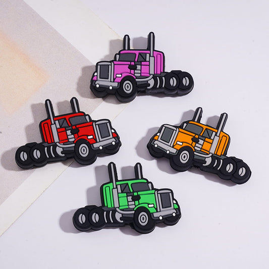 American Semi-Trucks in Various Colors Silicone Focal Beads Random Mix