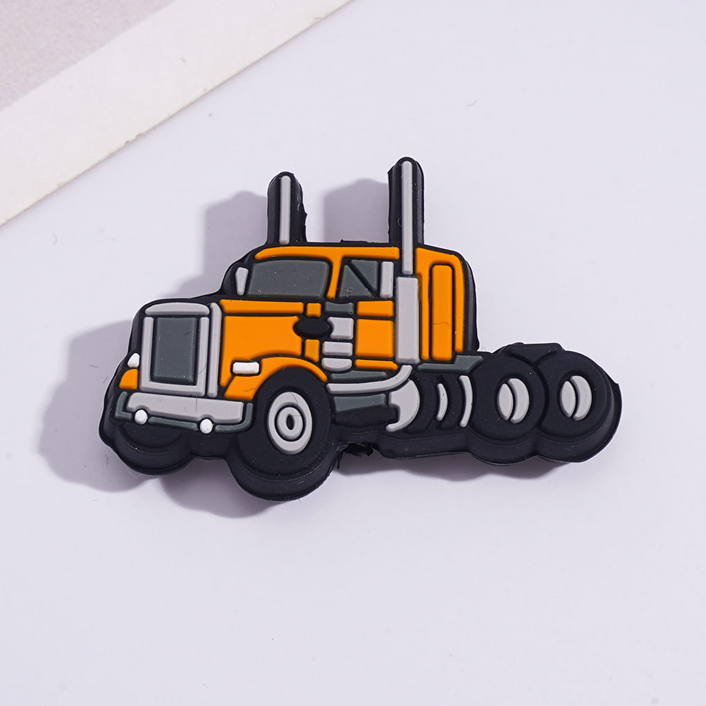 American Semi-Trucks in Various Colors Silicone Focal Beads Random Mix