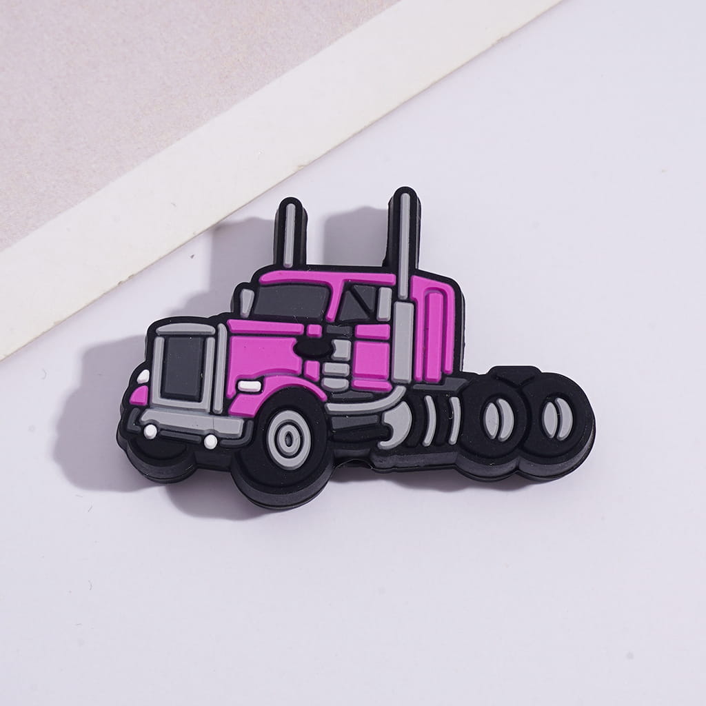 American Semi-Trucks in Various Colors Silicone Focal Beads Random Mix
