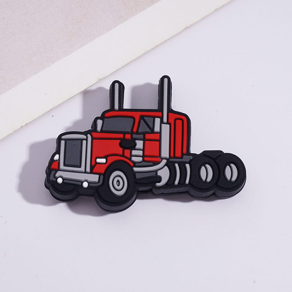 American Semi-Trucks in Various Colors Silicone Focal Beads Random Mix