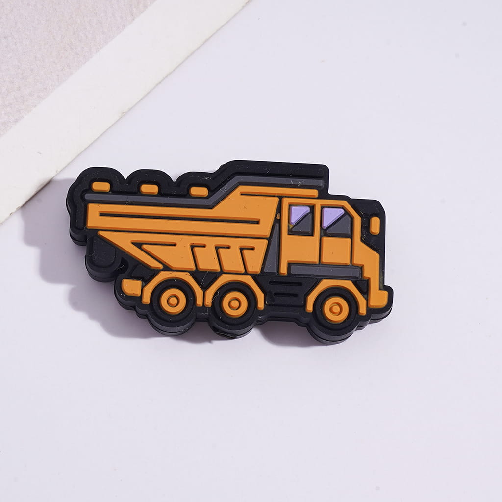 Cute Dump Trucks in Assorted Colors Silicone Focal Beads Random Mix