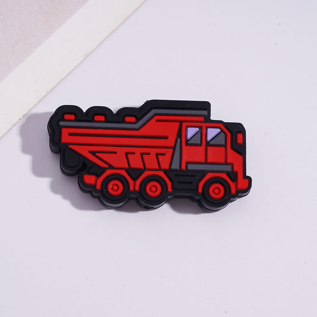 Cute Dump Trucks in Assorted Colors Silicone Focal Beads Random Mix