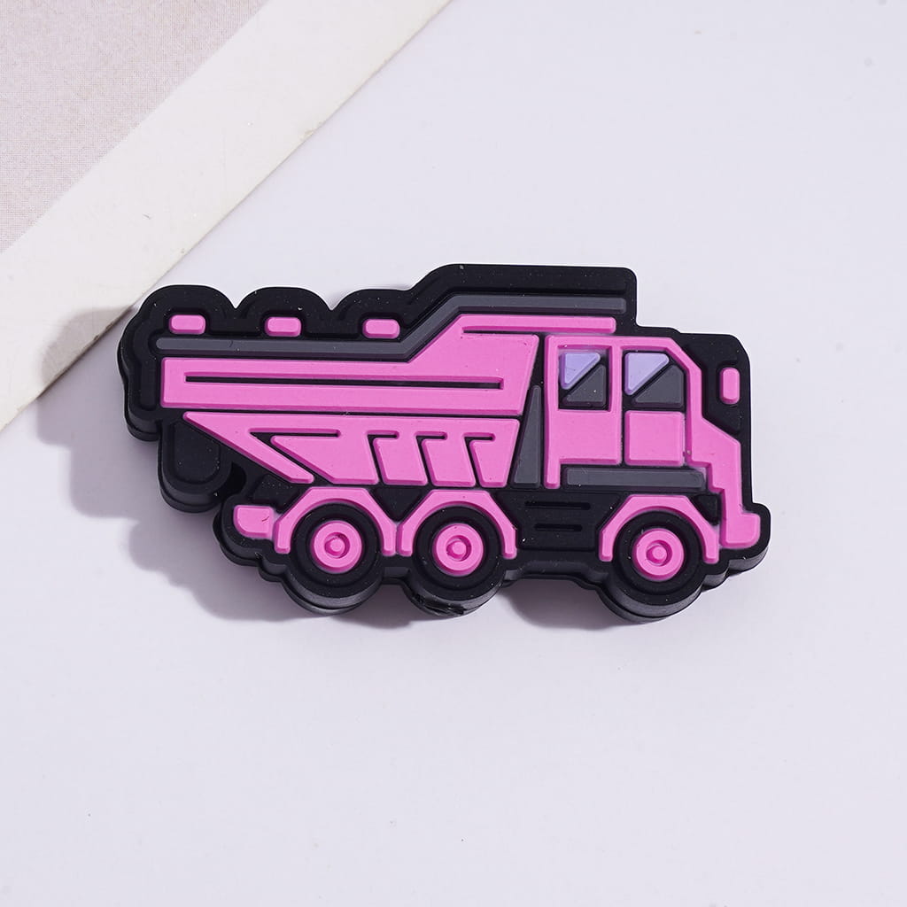 Cute Dump Trucks in Assorted Colors Silicone Focal Beads Random Mix