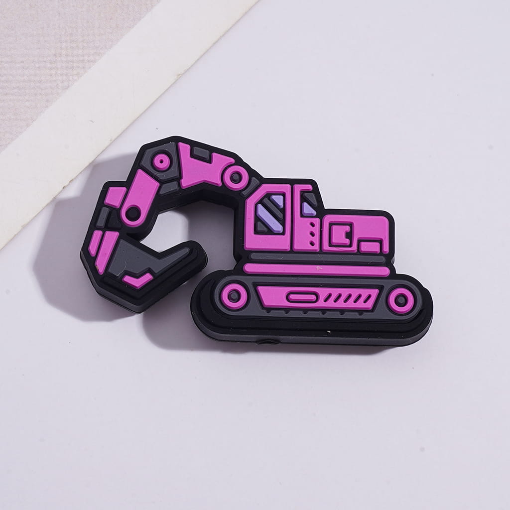 Crawler Excavator Traxcavator Series in Various Colors Silicone Focal Beads Random Mix