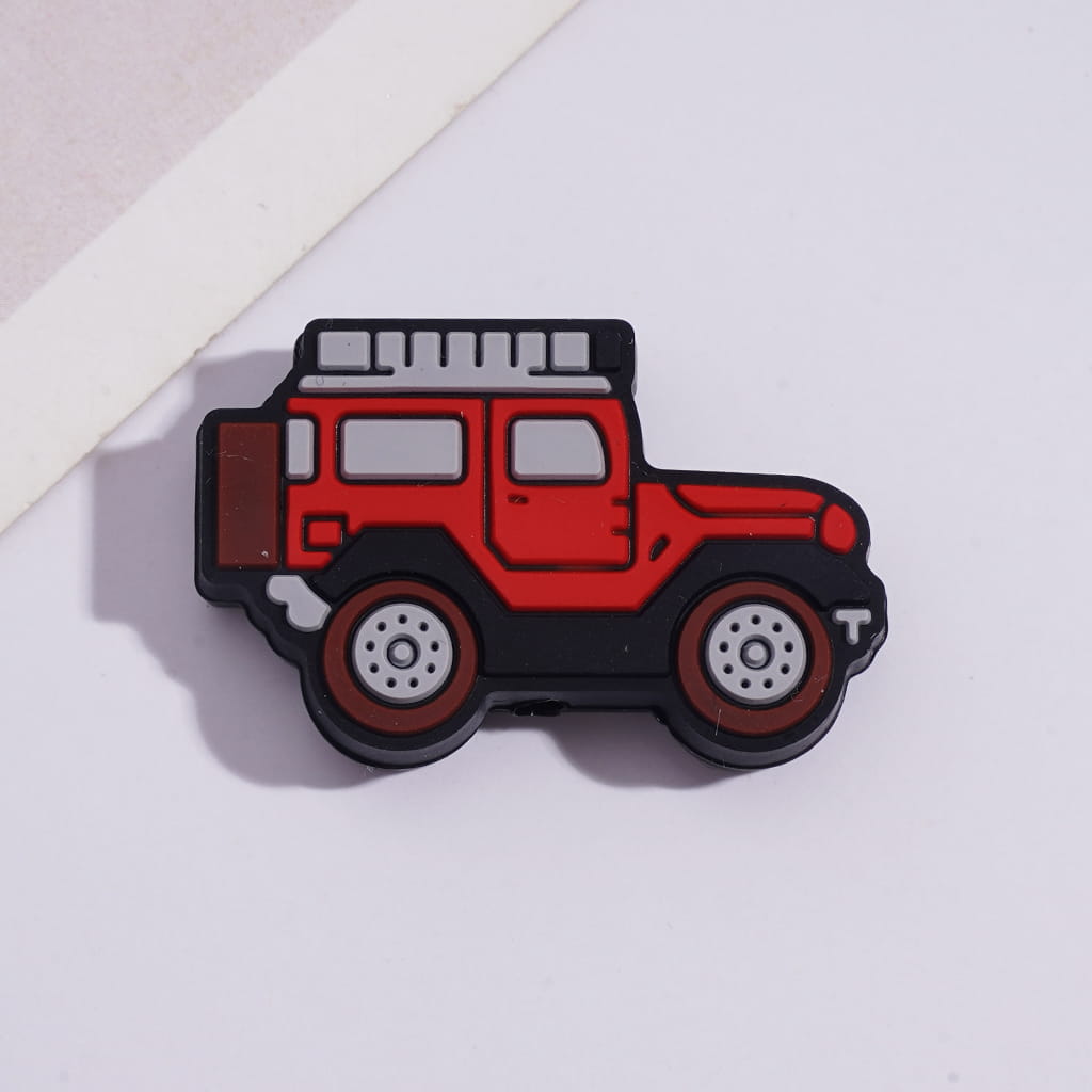 Off-Road Vehicles Theme in Assorted Colors Silicone Focal Beads Random Mix