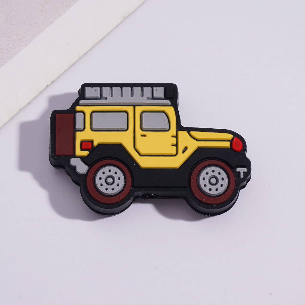 Off-Road Vehicles Theme in Assorted Colors Silicone Focal Beads Random Mix