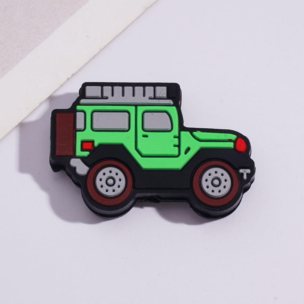 Off-Road Vehicles Theme in Assorted Colors Silicone Focal Beads Random Mix