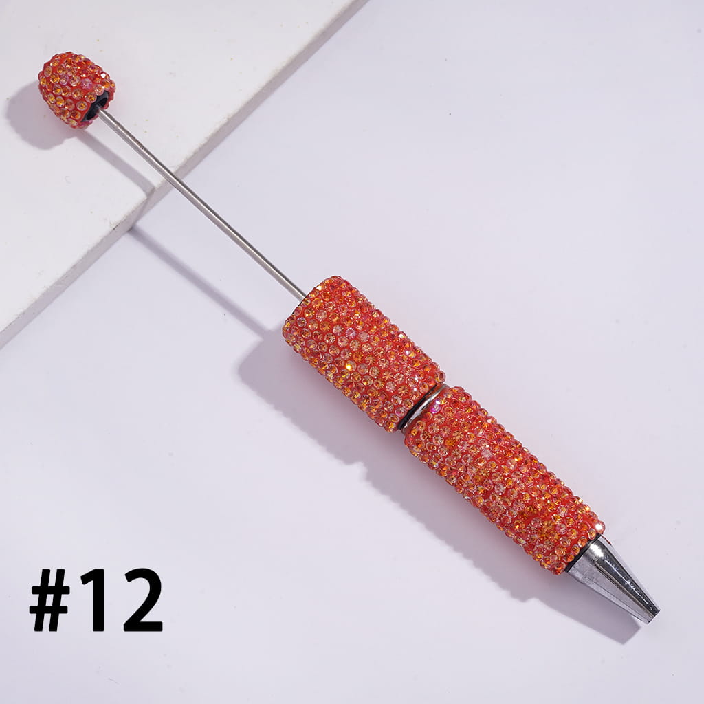 Sparkling Iridescent Rhinestones Fully Covered Beadable Clay Pens Random Mix