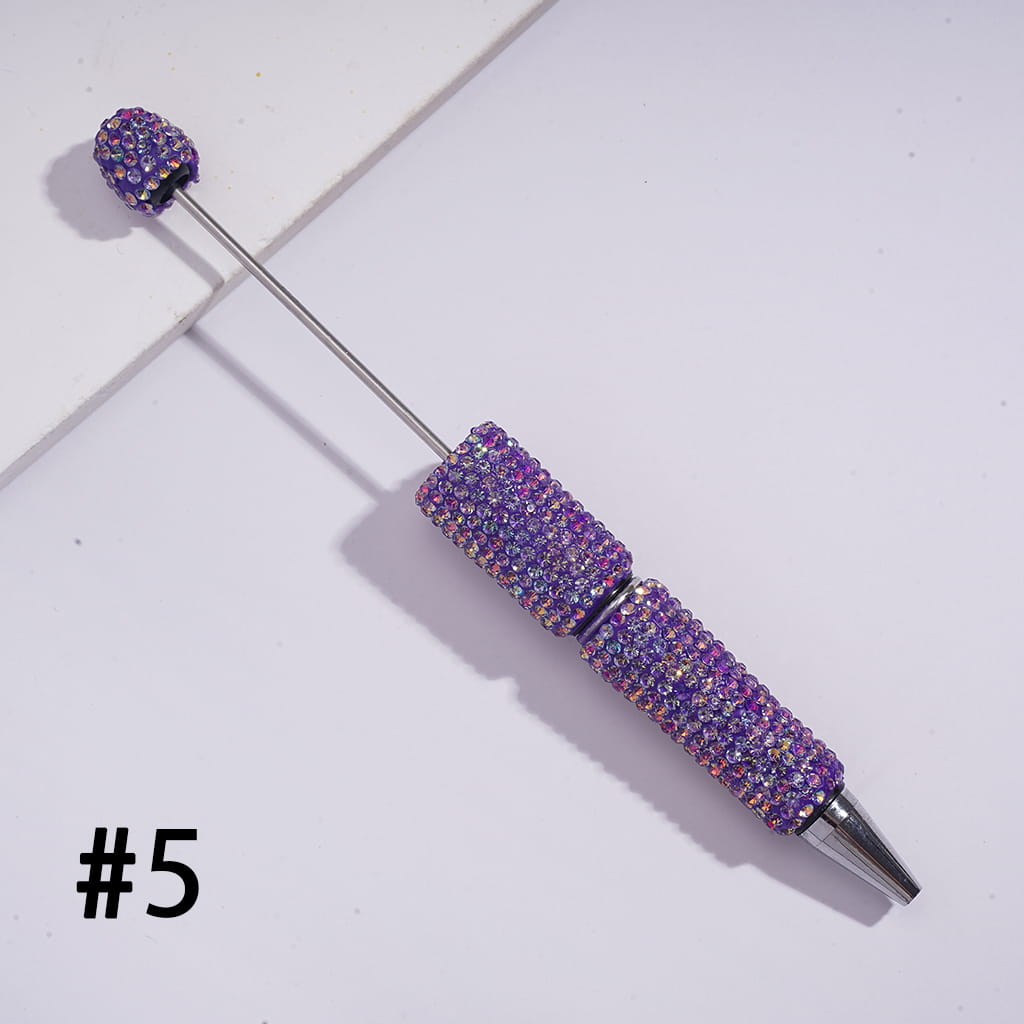 Sparkling Iridescent Rhinestones Fully Covered Beadable Clay Pens Random Mix