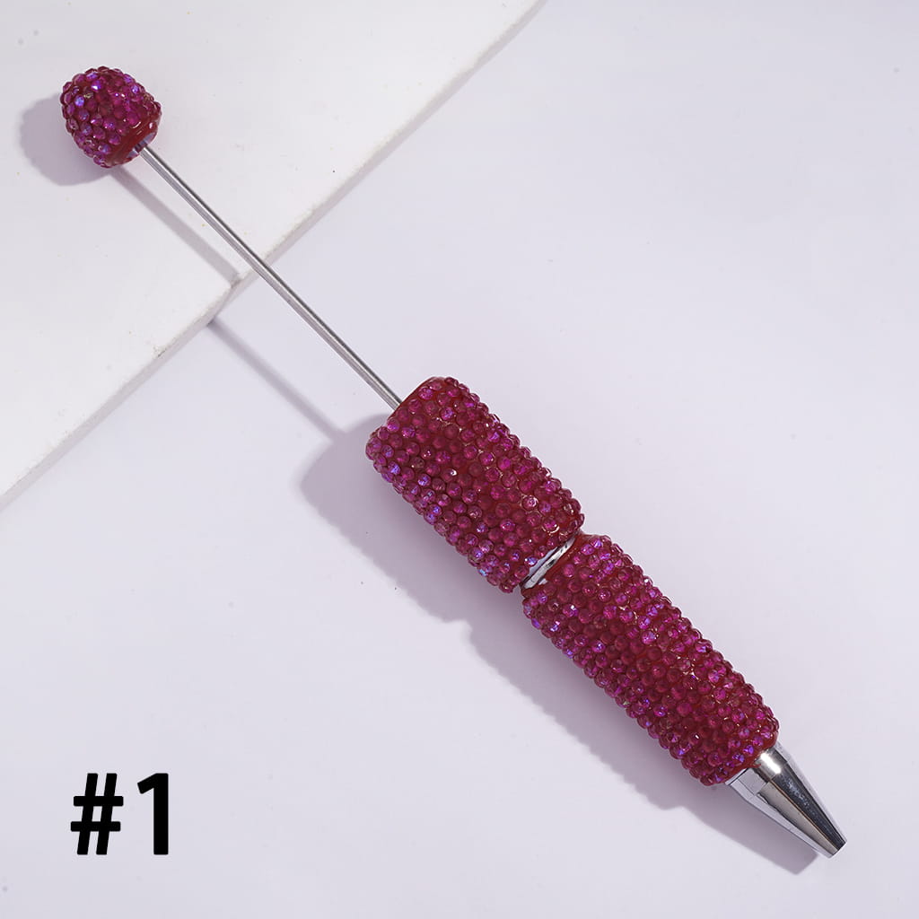 Beadable Clay Pens with Sparkling Rhinestones in UV Coating Process Covered the Entire Pens, Multi-Color (Please Read the Description)