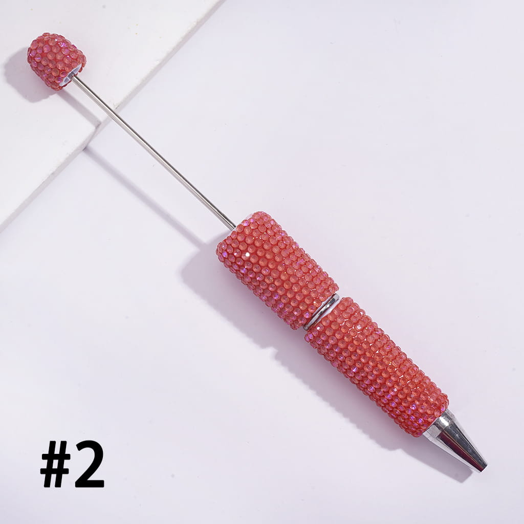 Beadable Clay Pens with Sparkling Rhinestones in UV Coating Process Covered the Entire Pens, Multi-Color (Please Read the Description)
