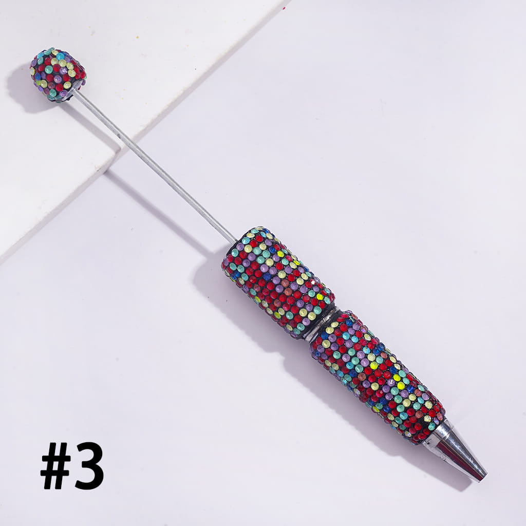 Beadable Clay Pens with Sparkling Rhinestones in UV Coating Process Covered the Entire Pens, Multi-Color (Please Read the Description)