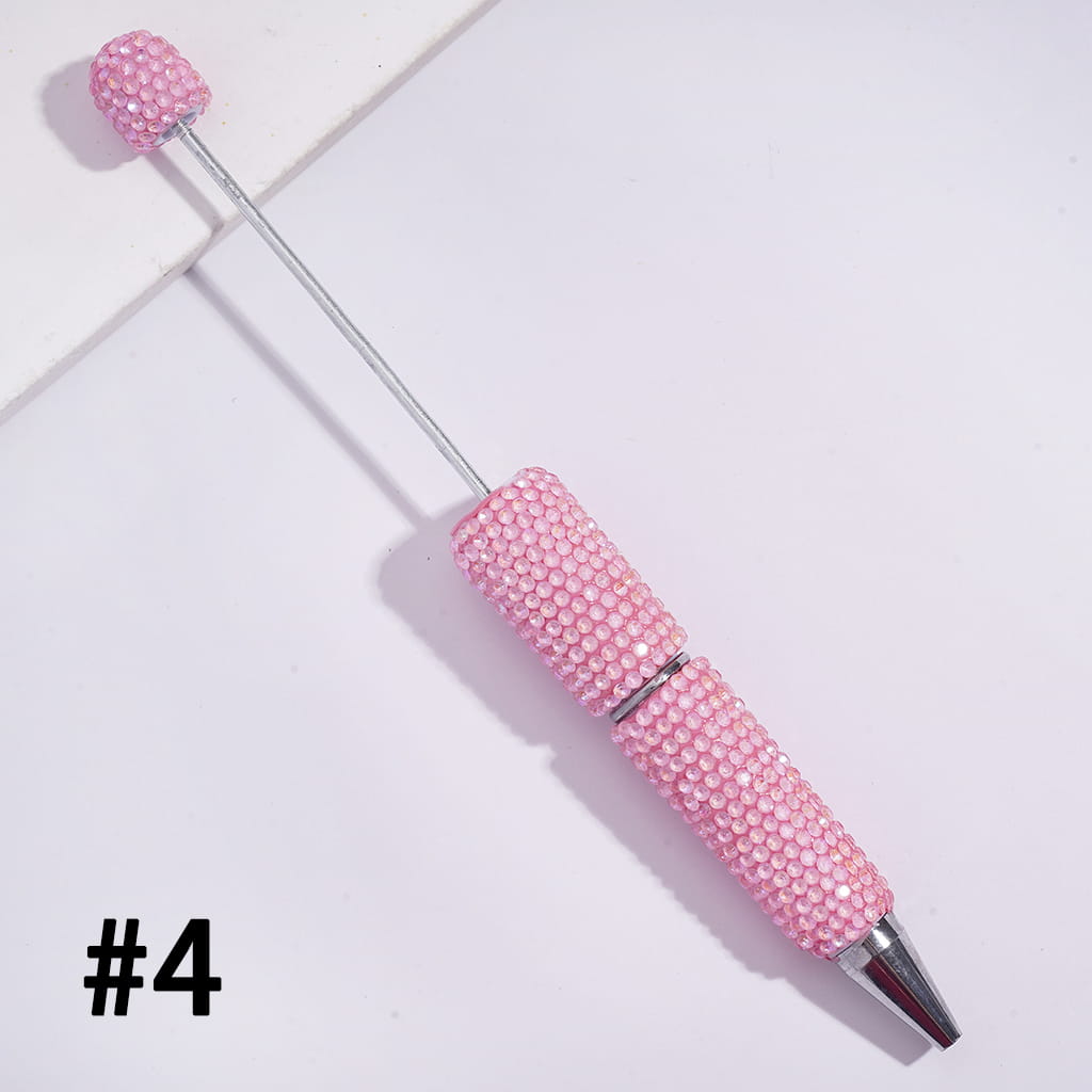 Beadable Clay Pens with Sparkling Rhinestones in UV Coating Process Covered the Entire Pens, Multi-Color (Please Read the Description)