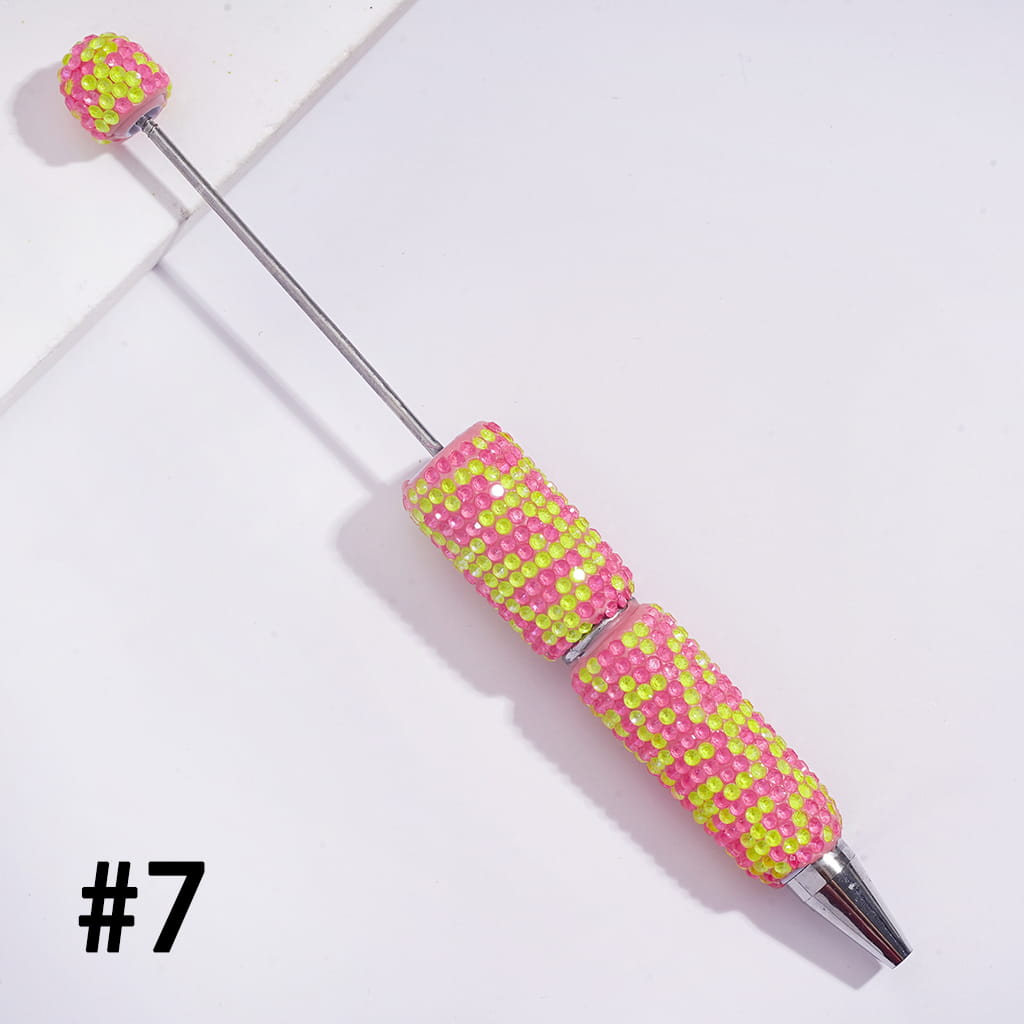 Beadable Clay Pens with Sparkling Rhinestones in UV Coating Process Covered the Entire Pens, Multi-Color (Please Read the Description)