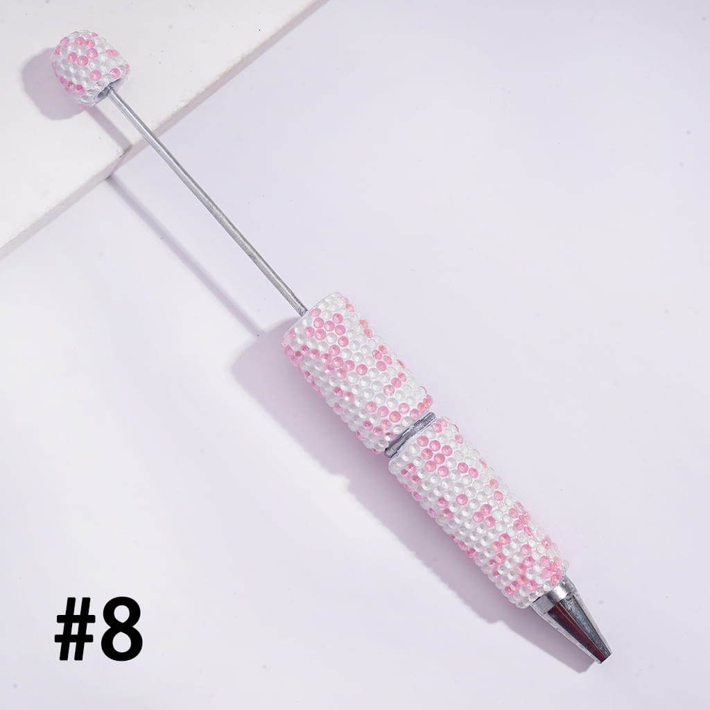 Beadable Clay Pens with Sparkling Rhinestones in UV Coating Process Covered the Entire Pens, Multi-Color (Please Read the Description)