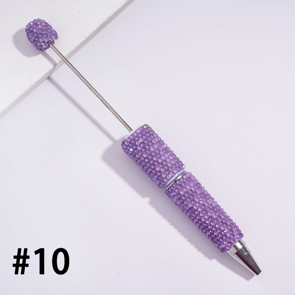 Beadable Clay Pens with Sparkling Rhinestones in UV Coating Process Covered the Entire Pens, Multi-Color (Please Read the Description)